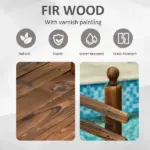 Outsunny Fir Wood Walkway: 7.5ft Arched Garden Bridge with Side Railings for Streams - Image 5