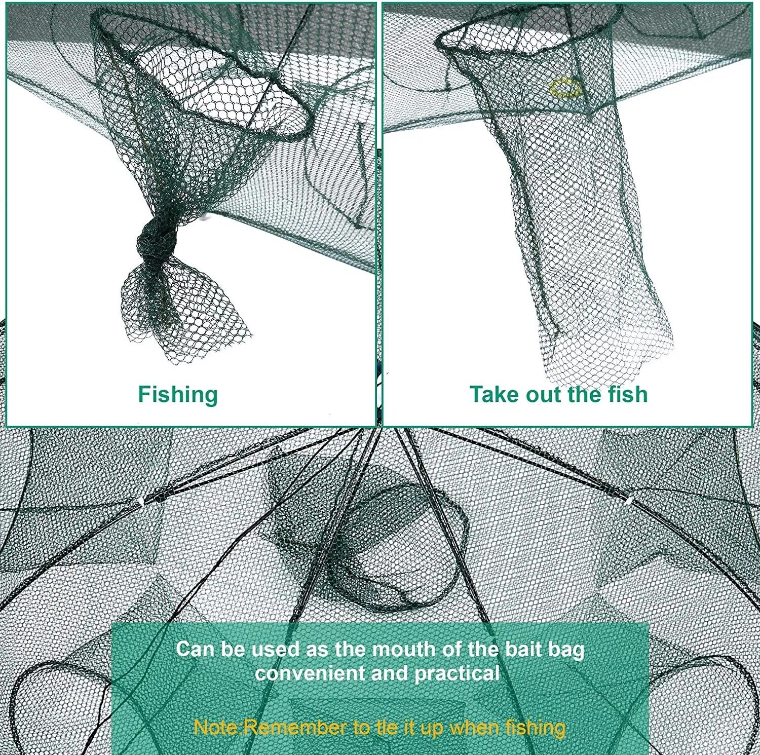 Foldable Fishing Bait Trap Net for Crab Crawdad Shrimp Minnow and Fish