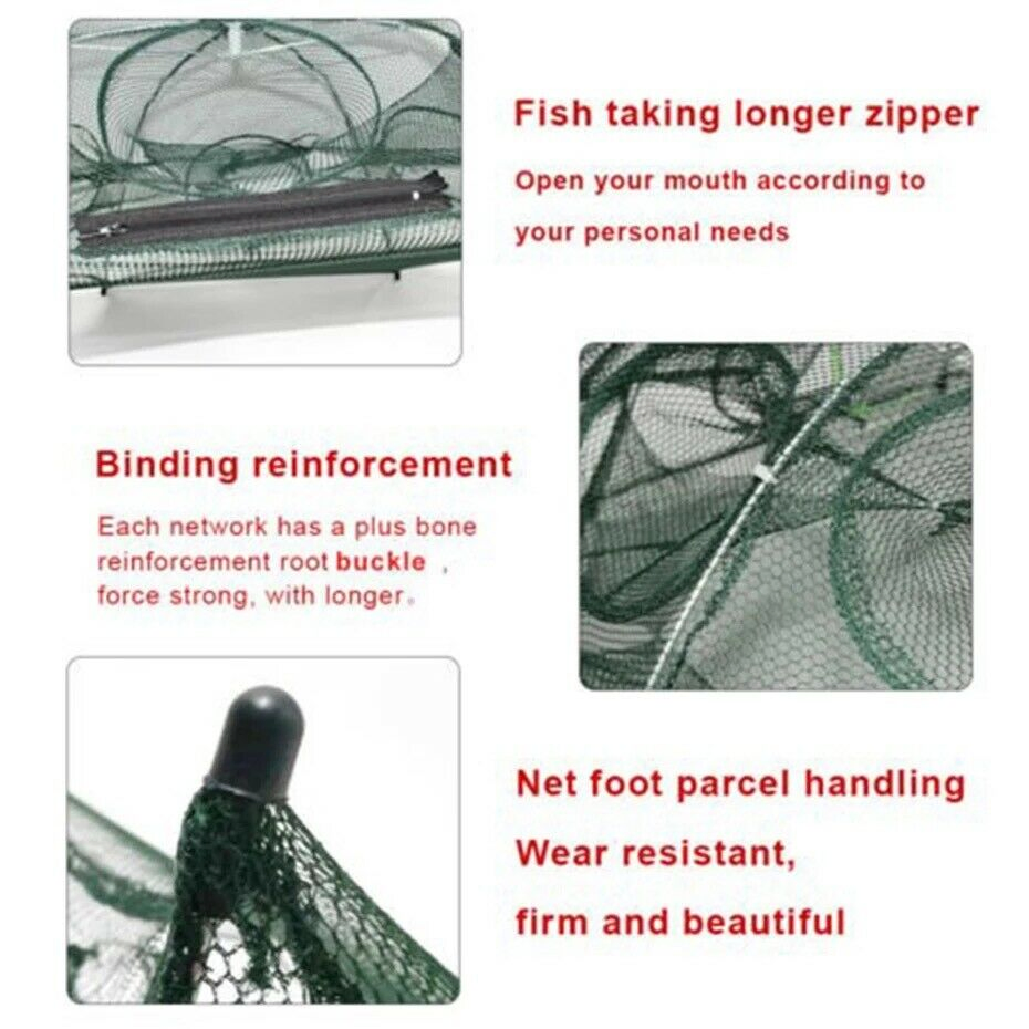 Foldable Fishing Bait Trap Net for Crab Crawdad Shrimp Minnow and Fish