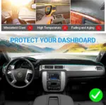 Dashboard Cover Mat for 2007-2014 Chevrolet Silverado and 2007-2013 GMC Sierra - Image 5