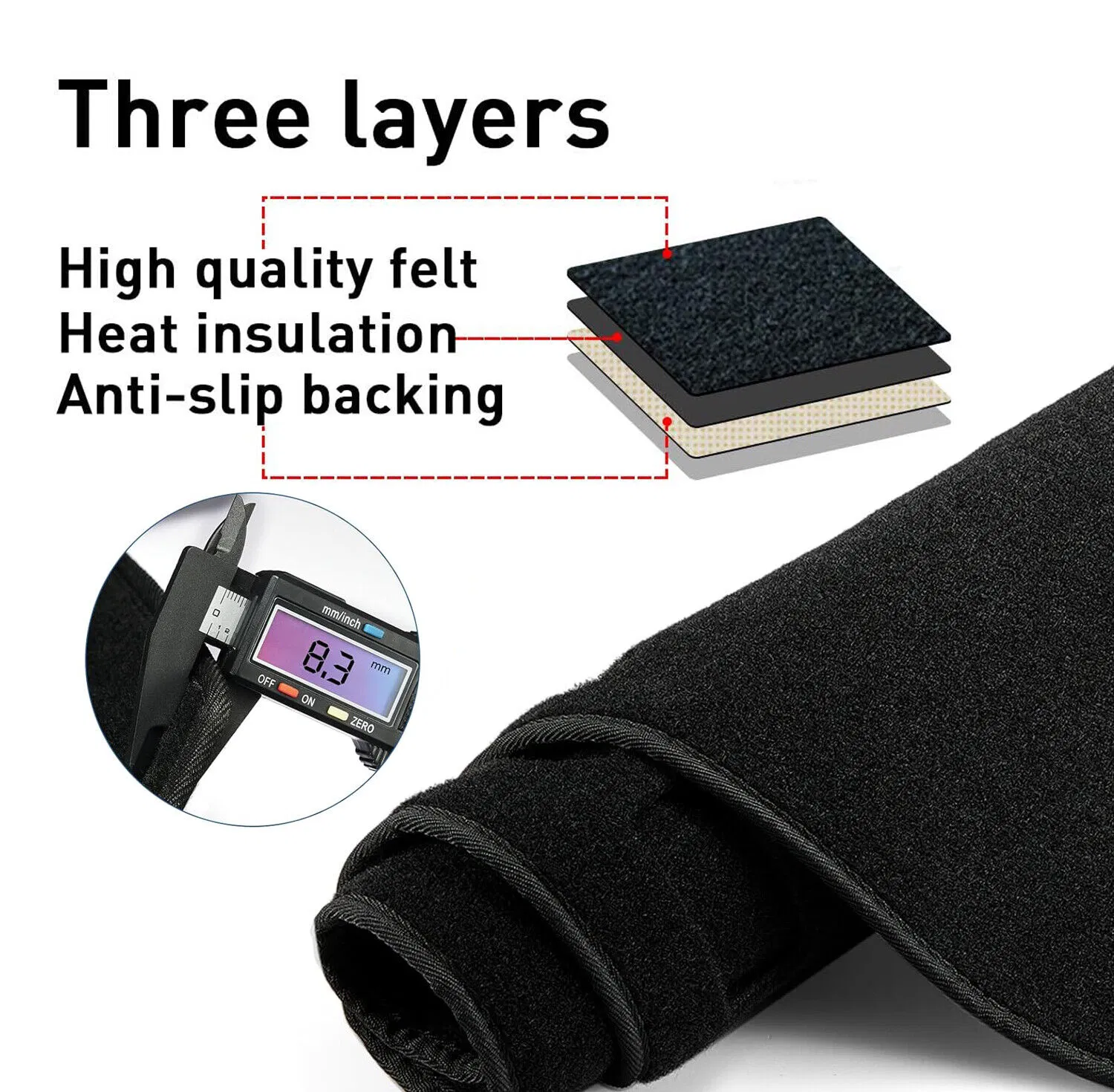 Dashboard Cover Mat for 2007-2014 Chevrolet Silverado and 2007-2013 GMC Sierra