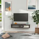 Floating TV Stand Wall Mounted Media Console Storage Shelf Dark Grey for Living Room Home Office - Image 2