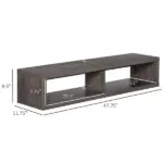 Floating TV Stand Wall Mounted Media Console Storage Shelf Dark Grey for Living Room Home Office - Image 3