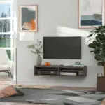 Floating TV Stand Wall Mounted Media Console Storage Shelf Dark Grey for Living Room Home Office - Image 5