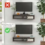 Floating TV Stand Wall Mounted Media Console Storage Shelf Dark Grey for Living Room Home Office - Image 6
