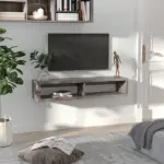 Floating TV Stand Wall Mounted Media Console Storage Shelf Dark Grey for Living Room Home Office - Image 10