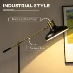 Floor Lamps for Living Room, Industrial Standing Lamp with Balance Arm, Adjustable Head, 31.5"x11.75"x65", Black - Image 4