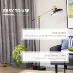 Floor Lamps for Living Room, Industrial Standing Lamp with Balance Arm, Adjustable Head, 31.5"x11.75"x65", Black - Image 6