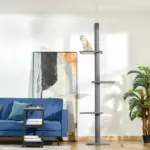 Floor-to-Ceiling Cat Tree Cat Climbing Tower with Sisal-Covered Scratching Posts Natural Cat Tree Activity Center for kittens Cat, Grey - Image 2