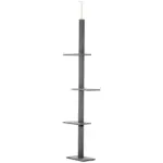 Floor-to-Ceiling Cat Tree Cat Climbing Tower with Sisal-Covered Scratching Posts Natural Cat Tree Activity Center for kittens Cat, Grey - Image 11