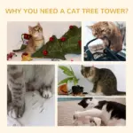 Floor-to-Ceiling Cat Tree Cat Climbing Tower with Sisal-Covered Scratching Posts Natural Cat Tree Activity Center for kittens Cat, Grey - Image 7
