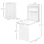 HOMCOM Fold Out Convertible Desk, Wall Mounted, Multi-Function Floating Desk with Shelf, White for Home Office - Image 3