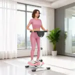 Soozier Foldable Ab Twister Exercise Board with LCD Display and Adjustable Handle Pink - Image 2