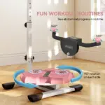 Soozier Foldable Ab Twister Exercise Board with LCD Display and Adjustable Handle Pink - Image 5
