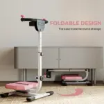 Soozier Foldable Ab Twister Exercise Board with LCD Display and Adjustable Handle Pink - Image 7
