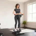 Foldable Ab Twister Board with LCD Display and Adjustable Handle, Red - Image 2