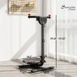Foldable Ab Twister Board with LCD Display and Adjustable Handle, Red - Image 3