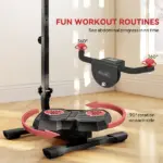 Foldable Ab Twister Board with LCD Display and Adjustable Handle, Red - Image 5