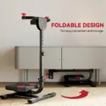 Foldable Ab Twister Board with LCD Display and Adjustable Handle, Red - Image 7