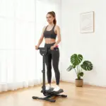 Foldable Ab Twister Board with LCD Display and Adjustable Handle, Red - Image 10