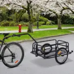 Aosom Foldable Bike Cargo Trailer Cart with Hitch, 80lbs Capacity, 16in Wheels, Black - Image 2