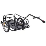 Aosom Foldable Bike Cargo Trailer Cart with Hitch, 80lbs Capacity, 16in Wheels, Black