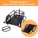 Aosom Foldable Bike Cargo Trailer Cart with Hitch, 80lbs Capacity, 16in Wheels, Black - Image 5
