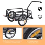 Aosom Foldable Bike Cargo Trailer Cart with Hitch, 80lbs Capacity, 16in Wheels, Black - Image 6