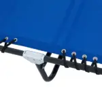 Foldable Chaise Lounge, 4-Position Portable Reclining, Breathable Mesh for Outdoor Patio Adjustable Sleeping Bed - Dark Blue - Image 13