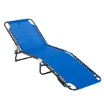 Foldable Chaise Lounge, 4-Position Portable Reclining, Breathable Mesh for Outdoor Patio Adjustable Sleeping Bed - Dark Blue - Image 15