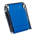 Foldable Chaise Lounge, 4-Position Portable Reclining, Breathable Mesh for Outdoor Patio Adjustable Sleeping Bed - Dark Blue - Image 10