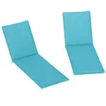 Foldable Chaise Lounge Cushion Set of 2, Outdoor Lounge Chair Cushion Set, UPF50+ 200gsm Fabric, 48" x 23", Light Blue - Image 11