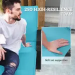Foldable Chaise Lounge Cushion Set of 2, Outdoor Lounge Chair Cushion Set, UPF50+ 200gsm Fabric, 48" x 23", Light Blue - Image 5