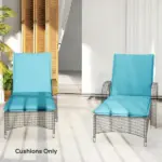 Foldable Chaise Lounge Cushion Set of 2, Outdoor Lounge Chair Cushion Set, UPF50+ 200gsm Fabric, 48" x 23", Light Blue - Image 7