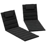 Foldable Chaise Lounge Cushion Set of 2, Outdoor Lounge Chair Cushion Set, UPF50+ 230gsm Olefin, 80" x 26" Black - Image 11