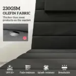Foldable Chaise Lounge Cushion Set of 2, Outdoor Lounge Chair Cushion Set, UPF50+ 230gsm Olefin, 80" x 26" Black - Image 4