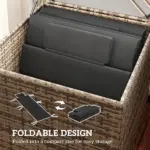 Foldable Chaise Lounge Cushion Set of 2, Outdoor Lounge Chair Cushion Set, UPF50+ 230gsm Olefin, 80" x 26" Black - Image 6