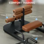 Foldable Sissy Squat Machine, Hip Thrust Machine with Push Up Stand, Multipurpose Glute Workout Equipment, Black - Image 7