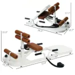 Foldable Sissy Squat Machine, Hip Thrust Machine with Push Up Stand, Multipurpose Glute Workout Equipment, White - Image 3