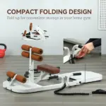 Foldable Sissy Squat Machine, Hip Thrust Machine with Push Up Stand, Multipurpose Glute Workout Equipment, White - Image 5