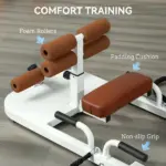 Foldable Sissy Squat Machine, Hip Thrust Machine with Push Up Stand, Multipurpose Glute Workout Equipment, White - Image 7