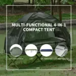 Outsunny Folding Camping Cot for Adults All-in-One Elevated Tent with Sleeping Bag Thick Air Mattress Portable Single Bed - Image 4