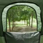Outsunny Folding Camping Cot for Adults All-in-One Elevated Tent with Sleeping Bag Thick Air Mattress Portable Single Bed - Image 8
