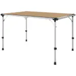 Outsunny Folding Camping Table, Adjustable Height Aluminum Table, Portable Camping Table for Picnic, Beach, BBQ