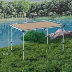 Outsunny Folding Camping Table, Adjustable Height Aluminum Table, Portable Camping Table for Picnic, Beach, BBQ - Image 3