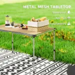 Outsunny Folding Camping Table, Adjustable Height Aluminum Table, Portable Camping Table for Picnic, Beach, BBQ - Image 5