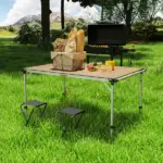 Outsunny Folding Camping Table, Adjustable Height Aluminum Table, Portable Camping Table for Picnic, Beach, BBQ - Image 7