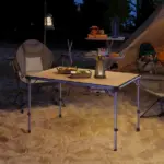 Outsunny Folding Camping Table, Adjustable Height Aluminum Table, Portable Camping Table for Picnic, Beach, BBQ - Image 10