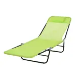 Outsunny Folding Chaise Lounge, 5-Level Adjustable Chaise, with Headrest and Breathable Mesh seat, for Beach Patio or Deck, Green - Image 11