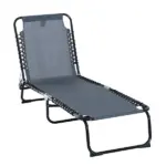 Outsunny Folding Chaise Lounge Chair with 4 Position Backrest Pillow and Breathable Mesh Baby Blue - Image 11